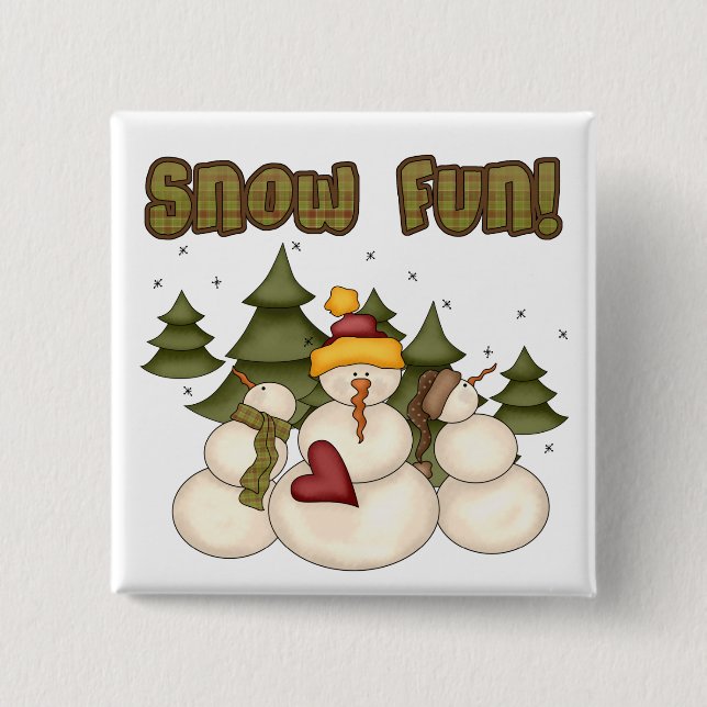 Snow Fun Two Tshirts and Gifts Pinback Button (Front)