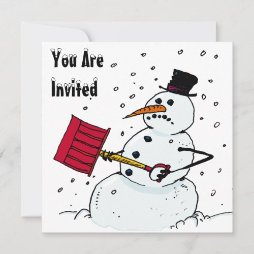 SNOW FUN WINTER BIRTHDAY PARTY INVITATION SNOWMAN