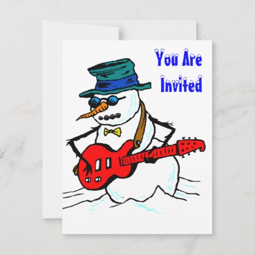 SNOW FUN WINTER BIRTHDAY PARTY INVITATION SNOWMAN