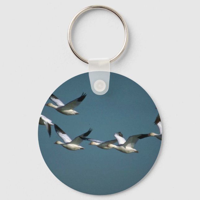 Snow Geese, in flight Keychain (Front)
