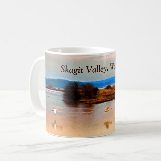 Snow Geese in Skagit Valley Coffee Mug (Front Left)