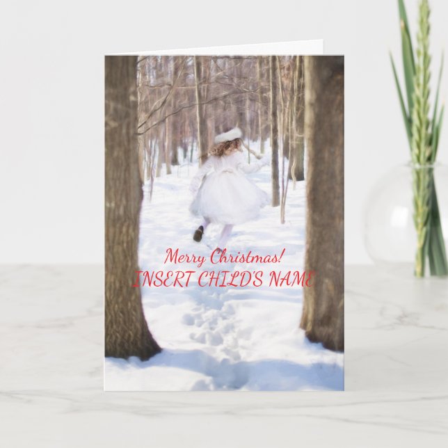 SNOW GIRL CHRISTMAS CARD (Front)