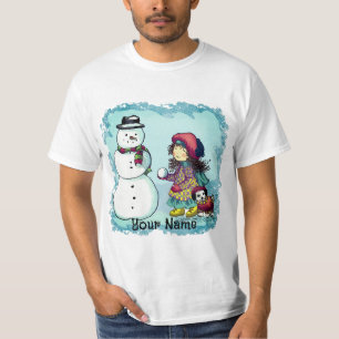 snow Girl Snowman t-shirts