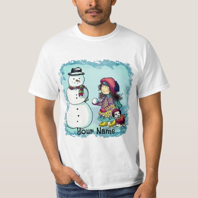 snow Girl Snowman t-shirts (Front)
