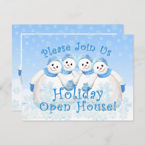 Snow Girls Holiday Open House Invitations