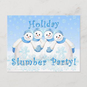 Snow Girls Holiday Slumber Party Invitations