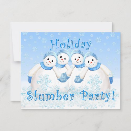 Snow Girls Holiday Slumber Party Invitations