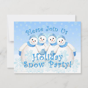 Snow Girls Holiday Snow Party Invitations