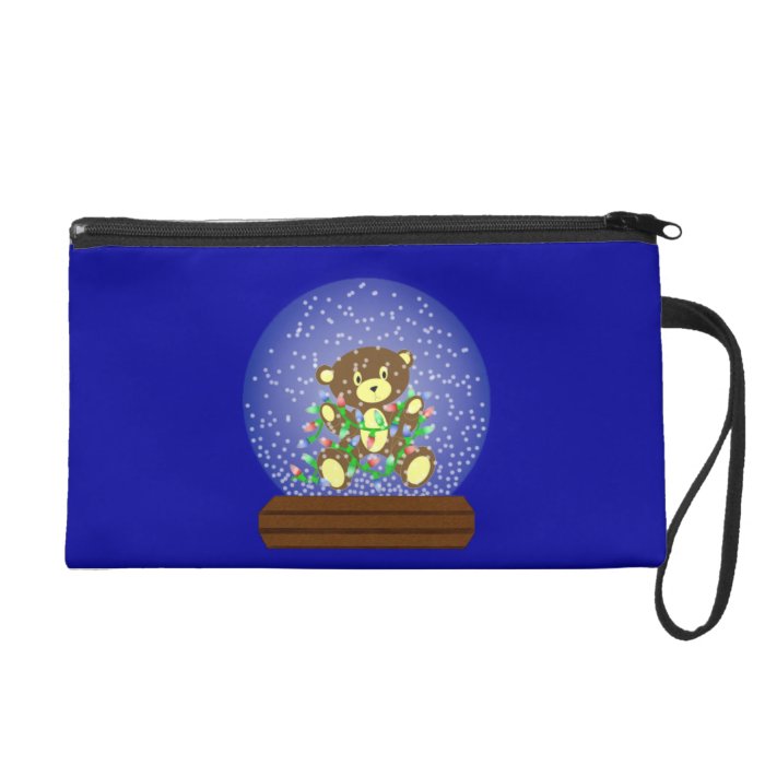 Snow Globe Bear Wristlet Clutches