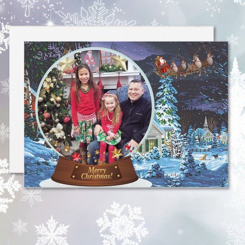 Snow Globe Christmas Family Kids Photo Holiday