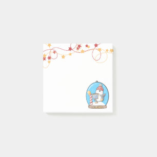 Snow Globe Christmas Penguin Post-It Notes