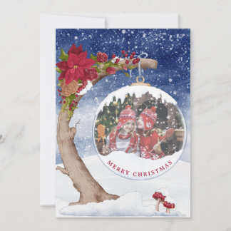 Snow Globe Christmas Photo Holiday Card