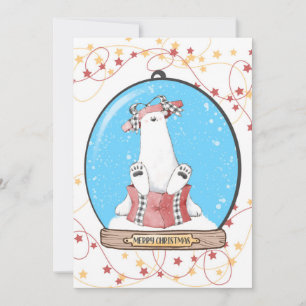 Snow Globe Christmas Polar Bear Card