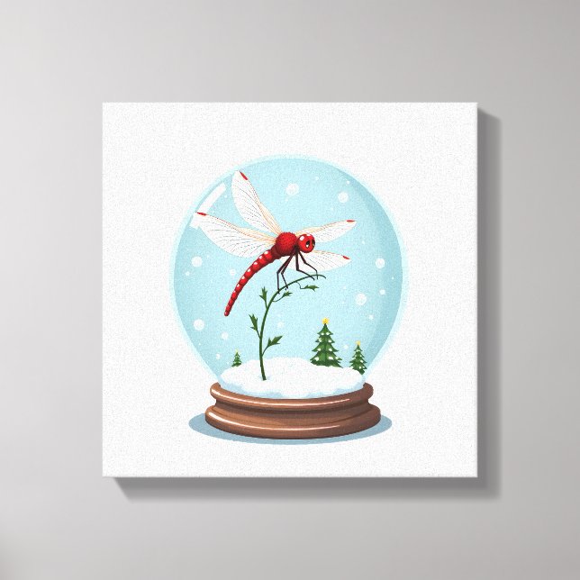 Snow Globe Dragonfly Canvas Print (Front)