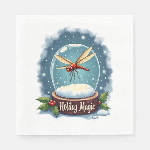 Snow Globe Dragonfly Napkins