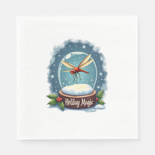 Snow Globe Dragonfly Napkins
