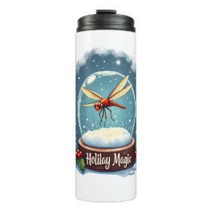 Snow Globe Dragonfly Thermal Tumbler
