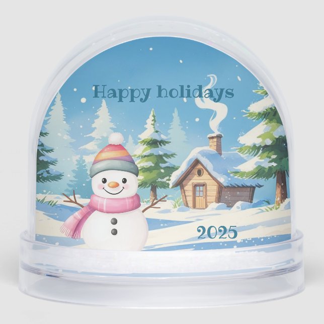 Snow globe happy holidays personalize (Front)