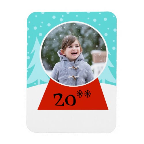 Snow Globe Holiday Flexible Photo Magnet