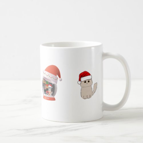 Snow Globe of Festive Holiday Cats Coffee Mug