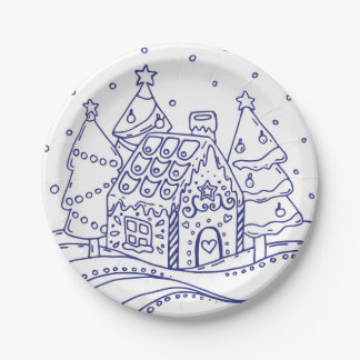 Snow globe paper plates