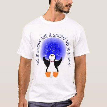 Snow Globe Penguin - Let It Snow! T-shirt by imagefactory at Zazzle