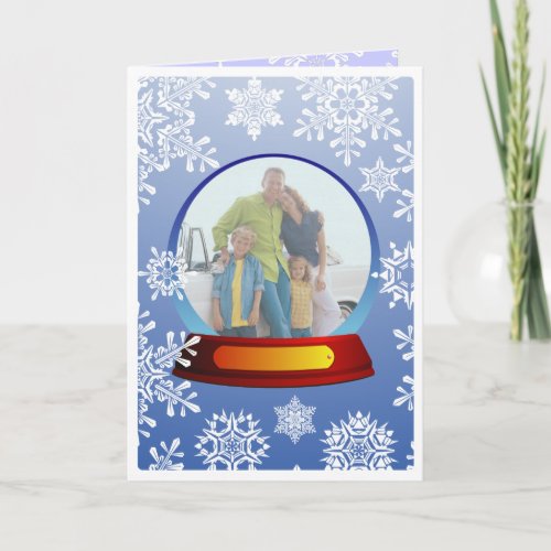 Snow Globe Personalized Christmas Greeting Card