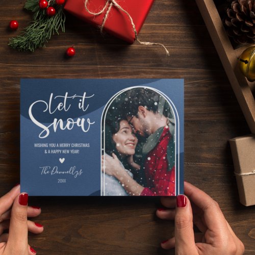Snow Globe Photo Christmas Holiday Card
