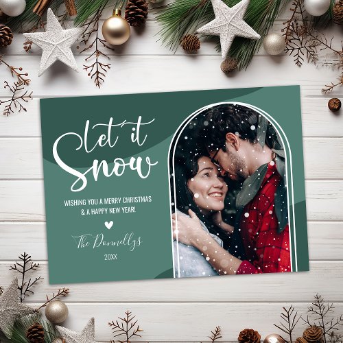 Snow Globe Photo Christmas Holiday Card