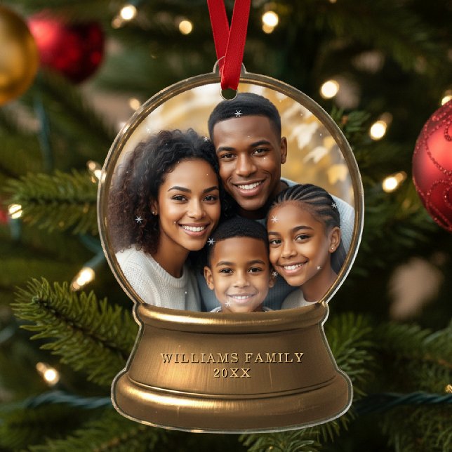 Snow Globe Photo Cut Out Christmas Tree Ornament (Creator Uploaded)