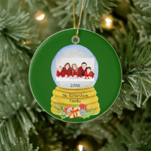 Snow Globe Photo Personalized Ceramic Ornament