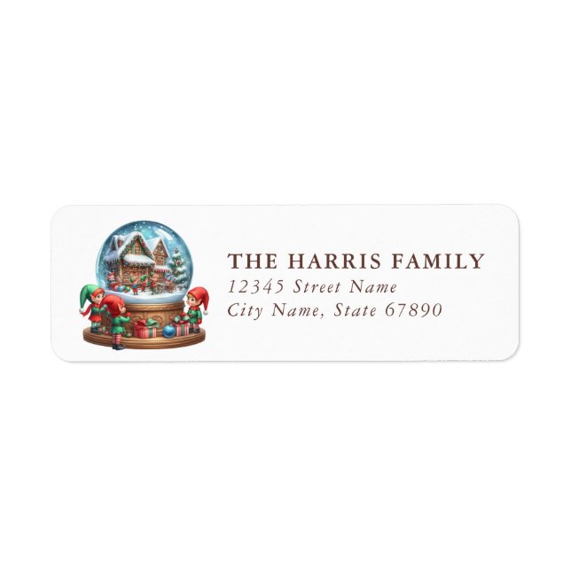 Snow Globe Return Address Labels (Front)