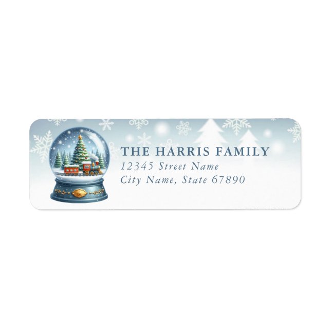 Snow Globe Return Address Labels (Front)