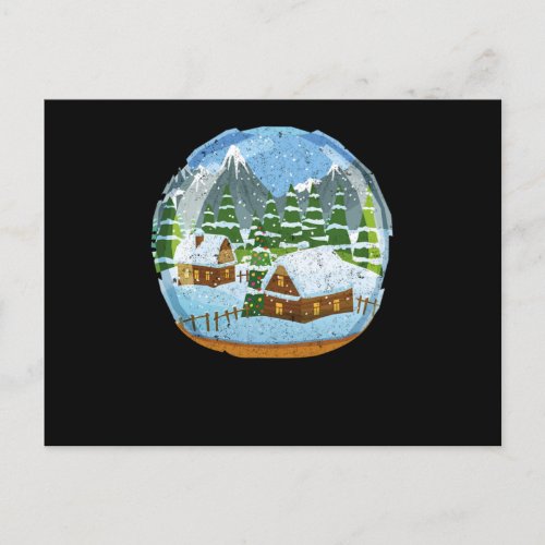 Snow Globe Snowglobe Christmas Holidays Pine Trees Postcard