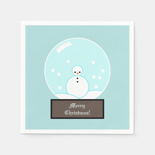 Snow Globe Snowman Napkins (Front)