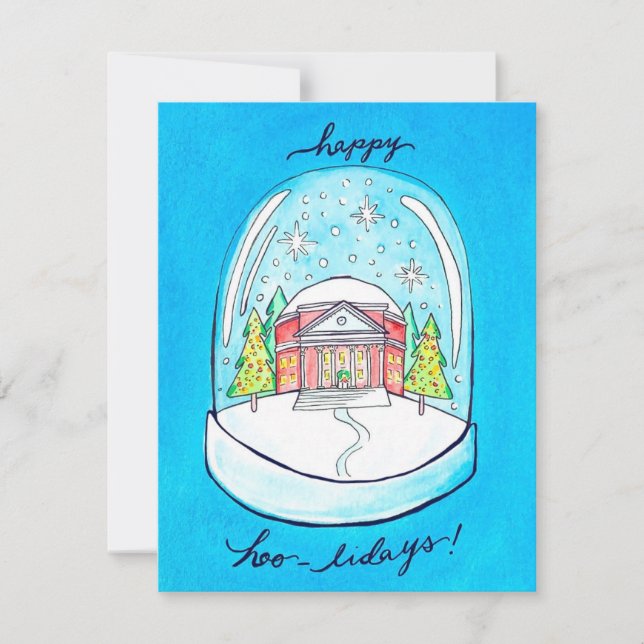 Snow Globe UVA Rotunda Note Card (Front)