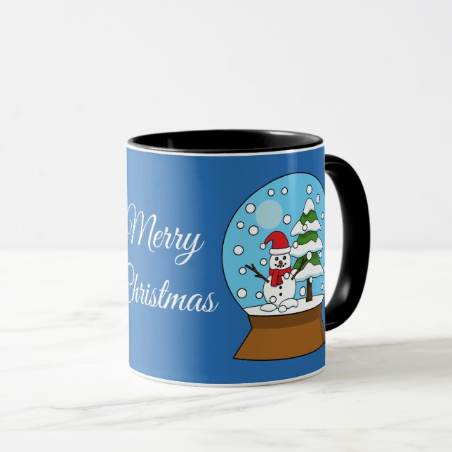 Snow Globe w/ Snowman and Pine Tree | Personalize Mug (Front Right)