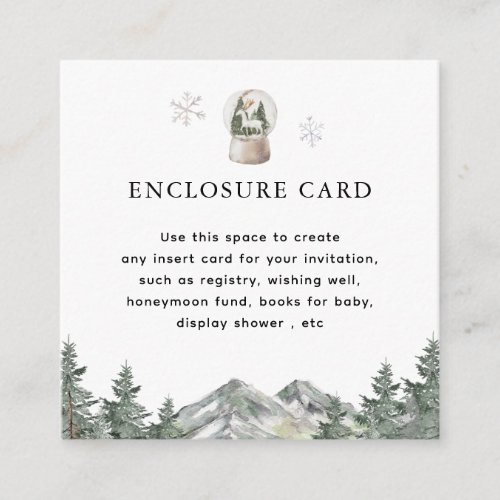 Snow Globe Winter Wonderful Birthday Custom  Enclosure Card