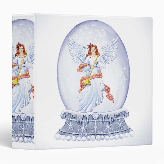 Snow globe with angel illustration 3 ring binder (Front/Spine)