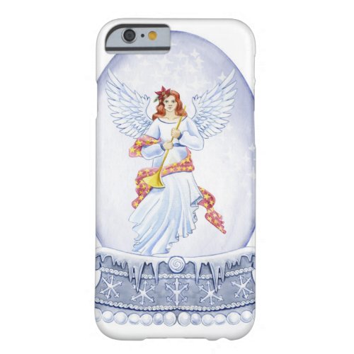 Snow globe with angel illustration barely there iPhone 6 case
