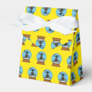 Snow Globe with Blackbird Singing Favor Boxes