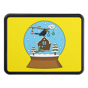 Snow Globe with Blackbird Singing Hitch Cover