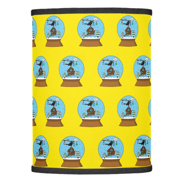 Snow Globe with Blackbird Singing Lamp Shade (Front)