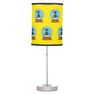 Snow Globe with Blackbird Singing Table Lamp