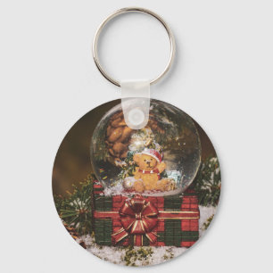Snow globe with cute Bear Keychain