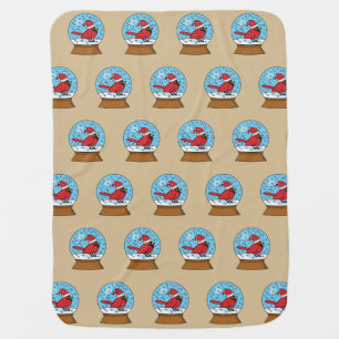 Snow Globe with Cute Red Cardinal Baby Blanket