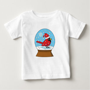 Snow Globe with Cute Red Cardinal Baby T-Shirt