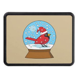 Snow Globe with Cute Red Cardinal Hitch Cover