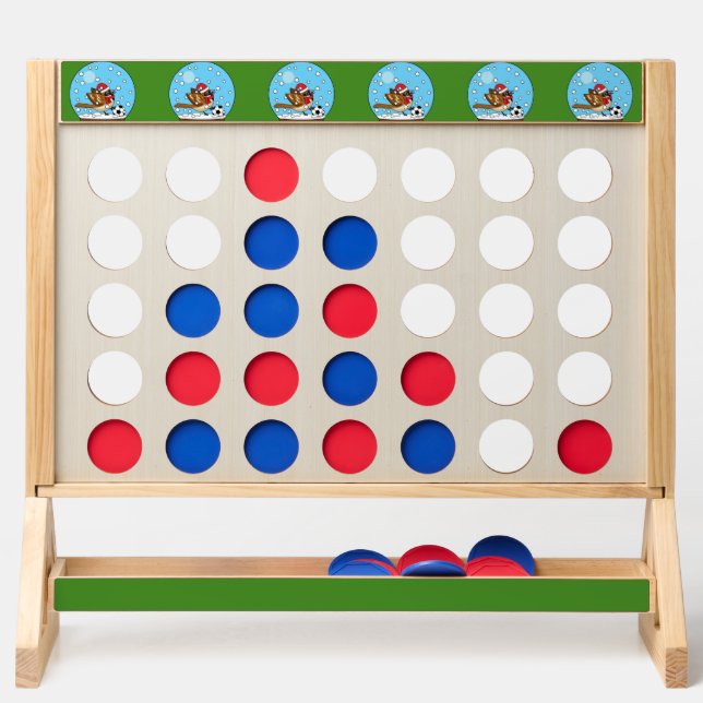 Snow Globe with Cute Sparrow Playing Soccer Fast Four (Front)