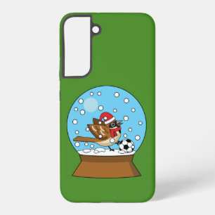 Snow Globe with Cute Sparrow Playing Soccer Samsung Galaxy S22+ Case